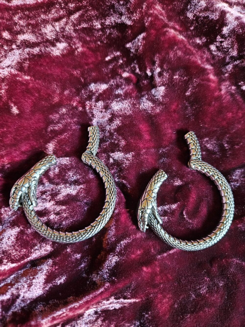 Snake Ouroboros Hoop Ear Weights - Picture 2 of 3